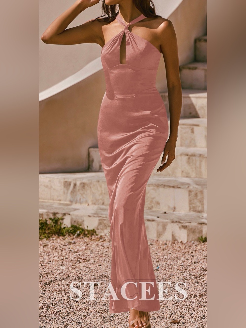 Stacee’s Quartz Satin Women’s Evening Dress NWT